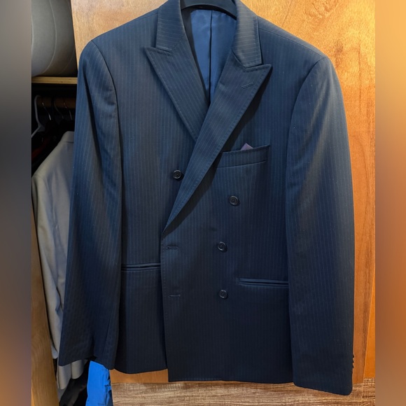 Michael Kors Midnight Blue Double-Breasted Blazer 100% Wool